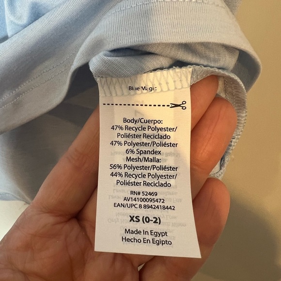 Avia Womens Size XS Top Short Sleeve high low baby Blue Performance Tee Active - Picture 9 of 11